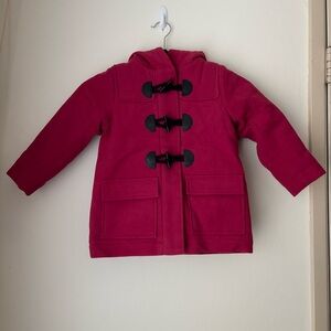 Jacadi Paris Girls Manteau Foxi Wool Blend Duffle-Coat in Fuschia Size 4Y NEW